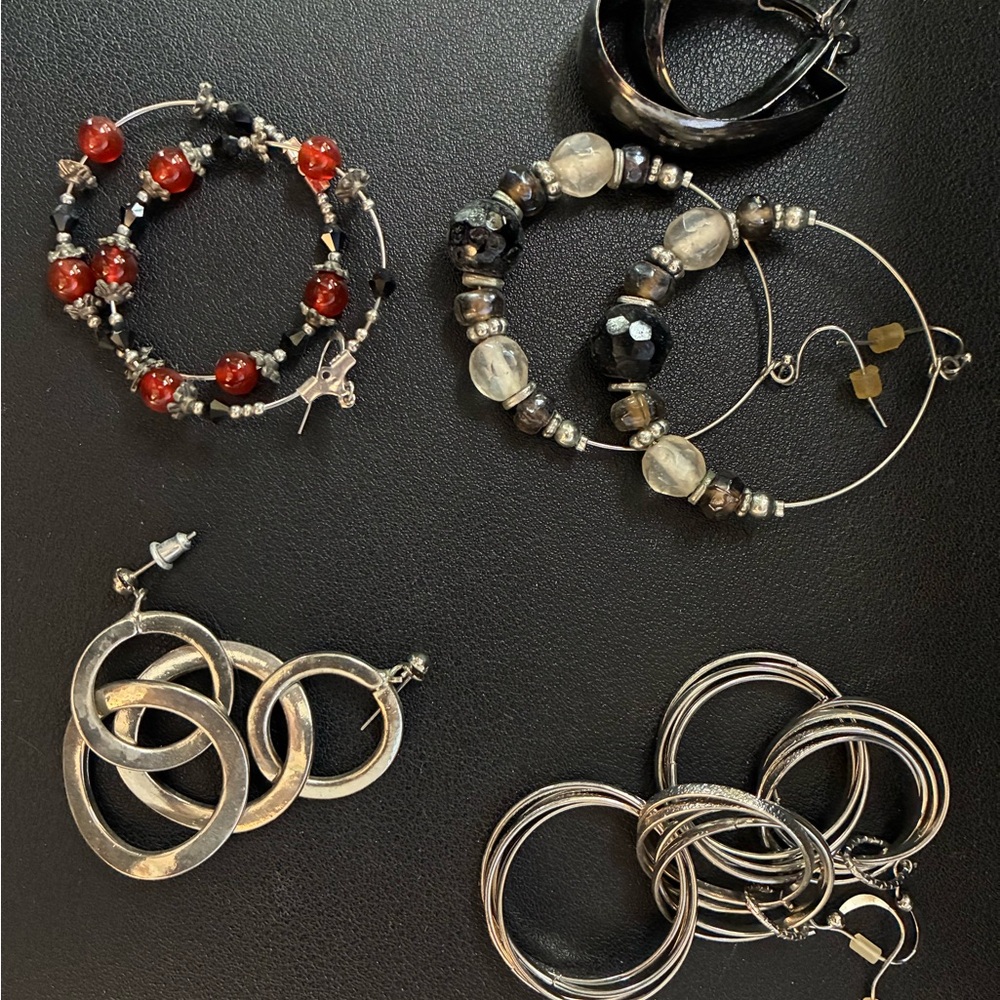 Elegant Silver and Black Jewelry Set